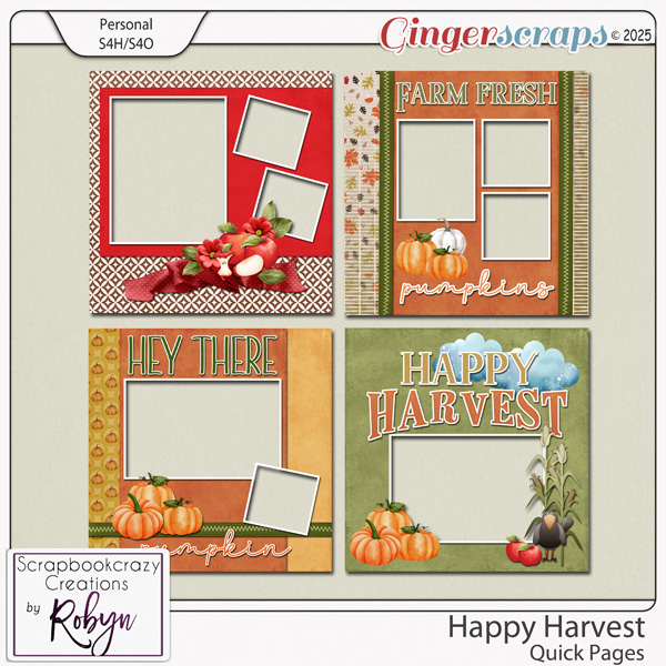 Happy Harvest Quick Pages by Scrapbookcrazy Creations