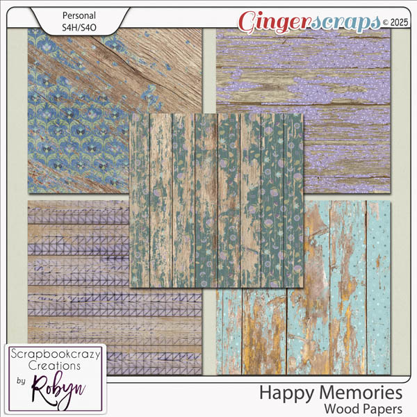 Happy Memories Wood Papers by Scrapbookcrazy Creations