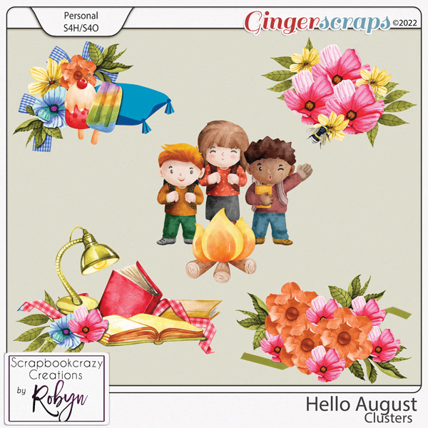 Hello August Clusters by Scrapbookcrazy Creations