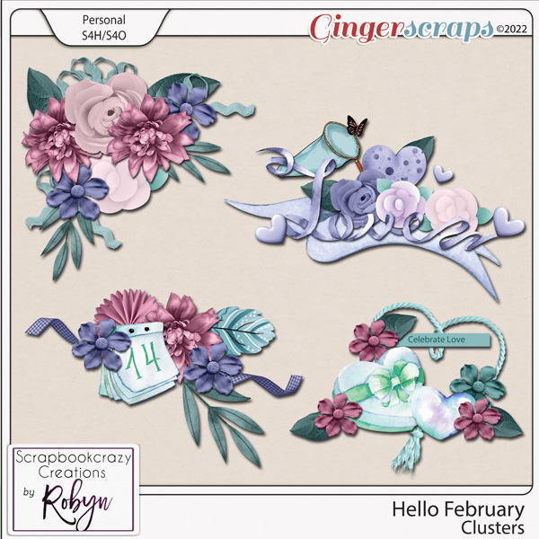 Hello February Clusters by Scrapbookcrazy Creations