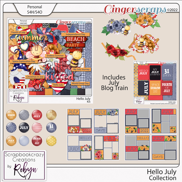 Hello July collection by Scrapbookcrazy Creations