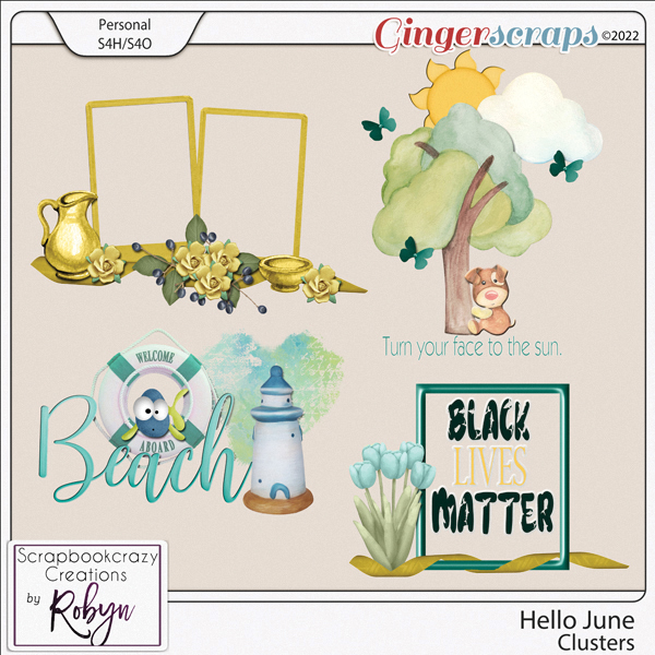 Hello June Clusters by Scrapbookcrazy Creations
