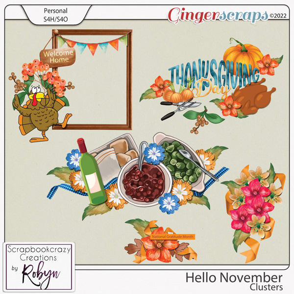 Hello November Clusters by Scrapbookcrazy Creations