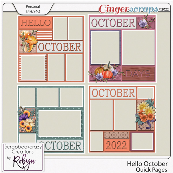 Hello October Quick Pages by Scrapbookcrazy Creations