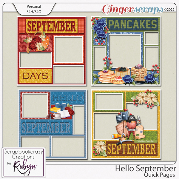 Hello September Quick Pages by Scrapbookcrazy Creations
