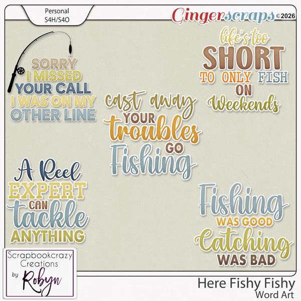 Here Fishy Fishy Word Art by Scrapbookcrazy Creations