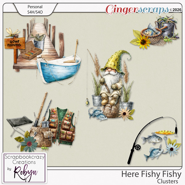 Here Fishy Fishy Clusters by Scrapbookcrazy Creations