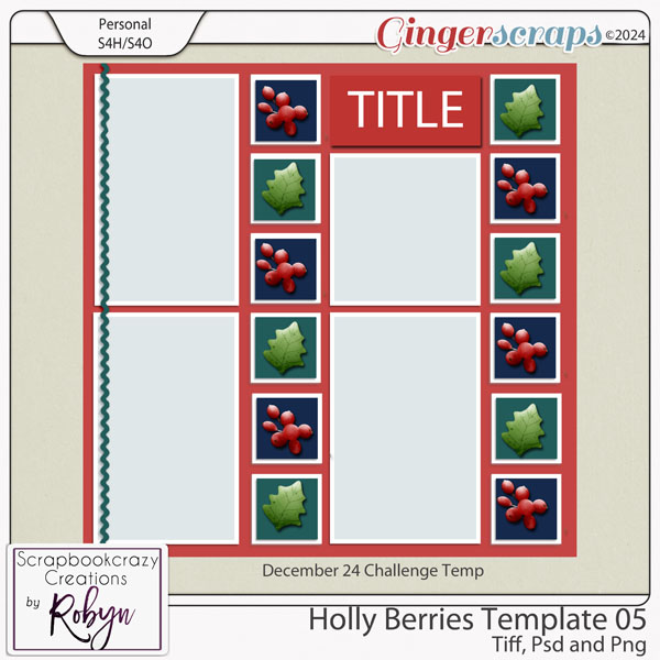 Holly Berries Template 05 by Scrapbookcrazy Creations