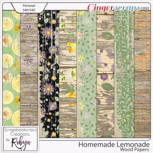 Homemade Lemonade Wood Papers by Scrapbookcrazy Creations