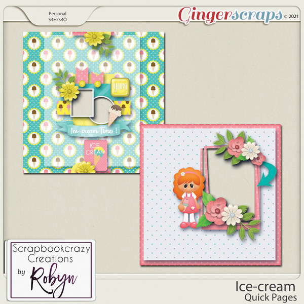 Ice-cream Quick Page set01 by Scrapbookcrazy Creations