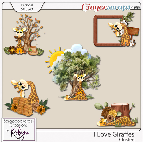 I Love Giraffes Clusters by Scrapbookcrazy Creations