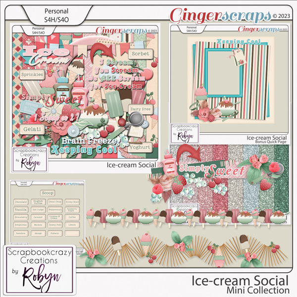 Ice-cream Social Mini Collection by Scrapbookcrazy Creations