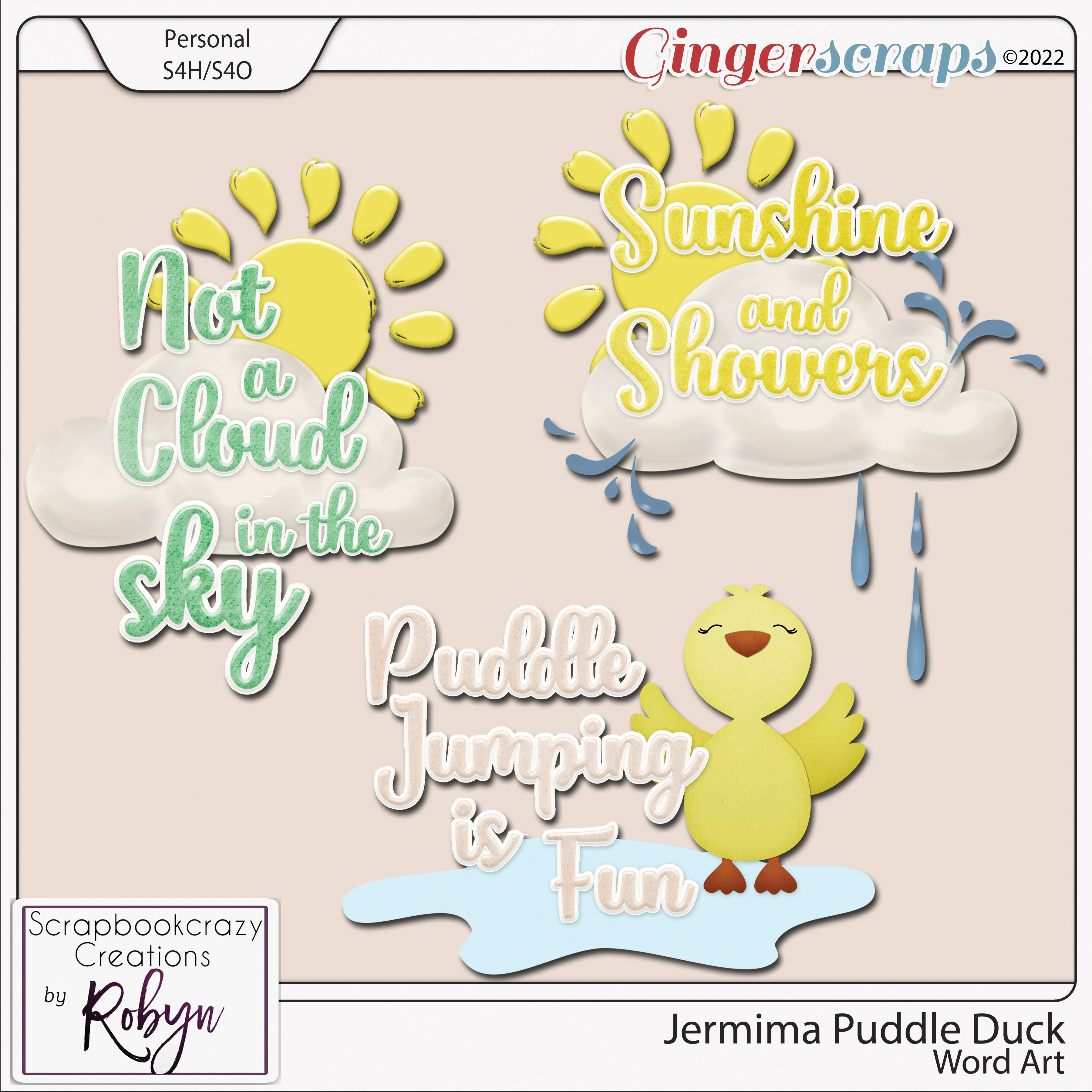 Jermima Puddle Duck Word Art by Scrapbookcrazy Creations