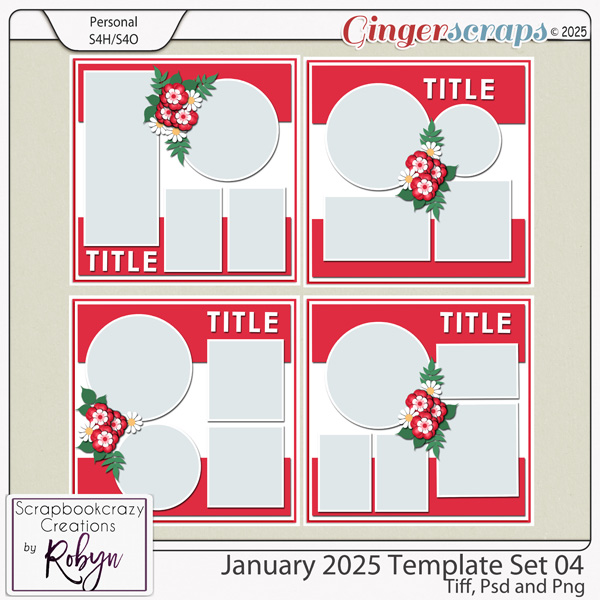January 2025 Template Set 04 by Scrapbookcrazy Creations