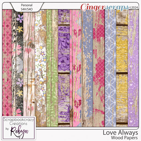 Love Always Wood Papers by Scrapbookcrazy Creations