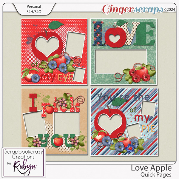 Love Apple Quick Pages by Scrapbookcrazy Creations