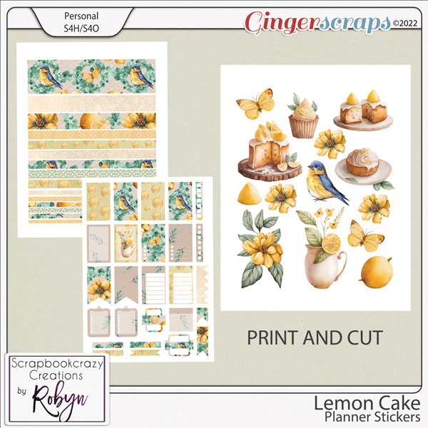 Lemon Cake Planner Stickers by Scrapbookcrazy Creations