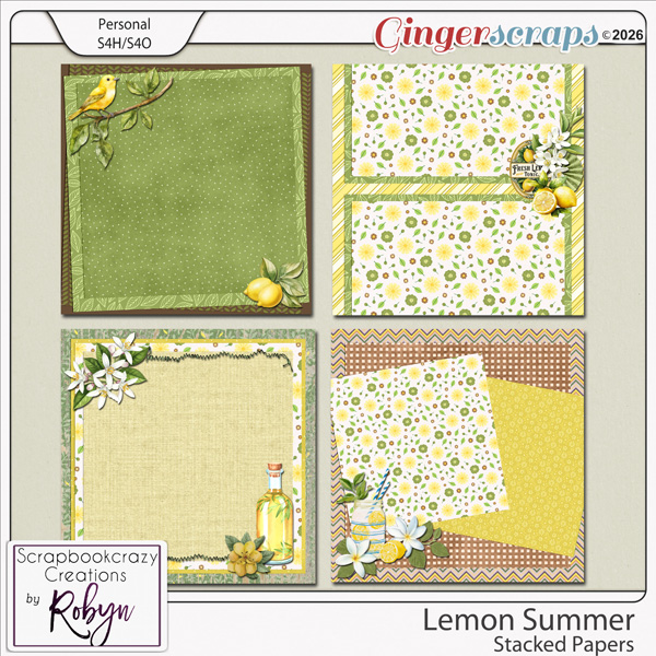 Lemon Summer Stacked Papers by Scrapbookcrazy Creations