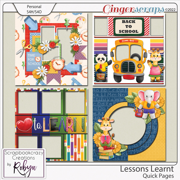 Lessons Learnt Quick Pages by Scrapboookcrazy Creations