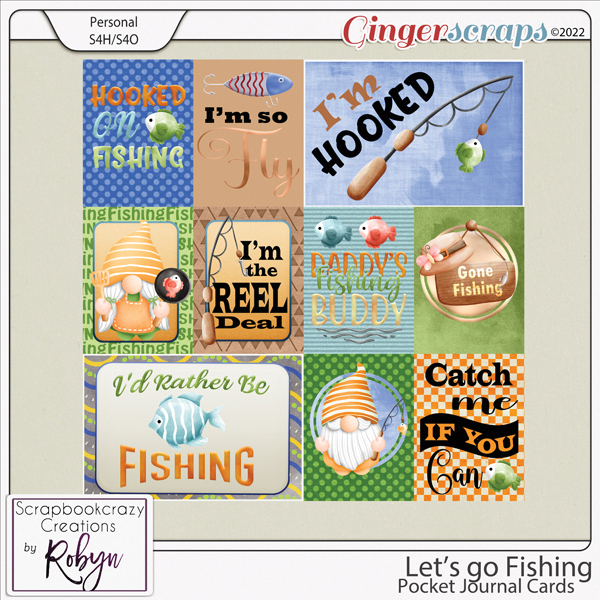 Let's go Fishing Pocket Journal Cards by Scrapbookcrazy Creations