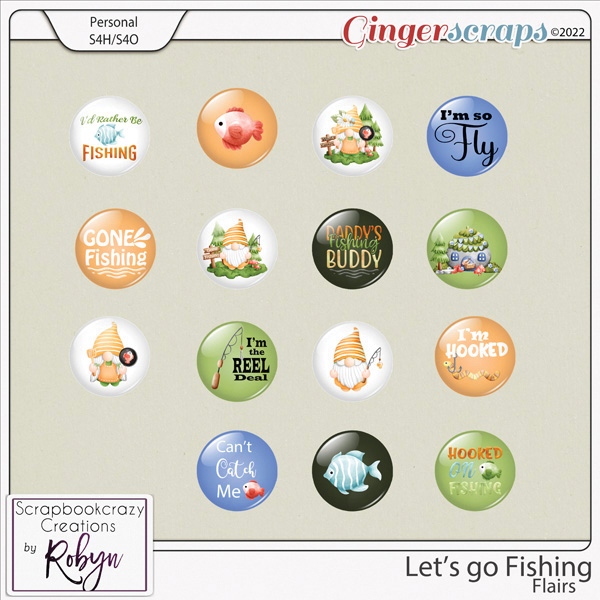 Let's Go Fishing Flairs by Scrapbookcrazy Creations