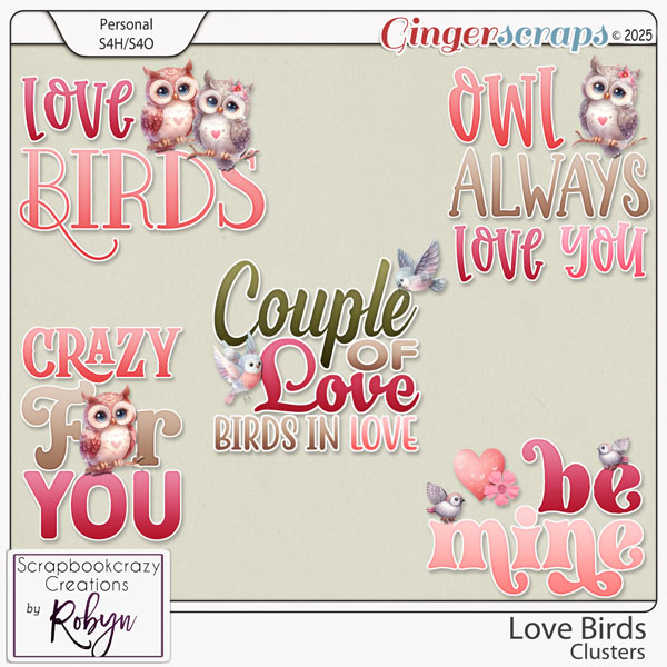 Love Birds Word Art by Scrapbookcrazy Creations