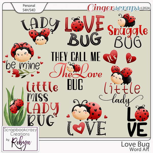 Love Bug Word Art by Scrapbookcrazy Creations
