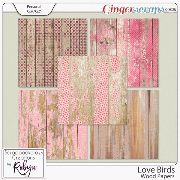 Love Birds Wood Papers by Scrapbookcrazy Creations