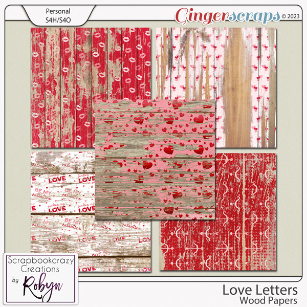 Love Letters Wood Papers by Scrapbookcrazy Creations