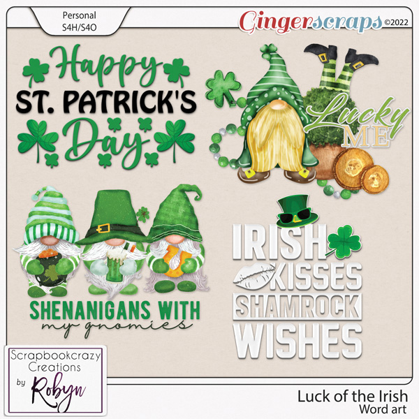 Luck of the Irish Word art by Scrapbookcrazy Creations