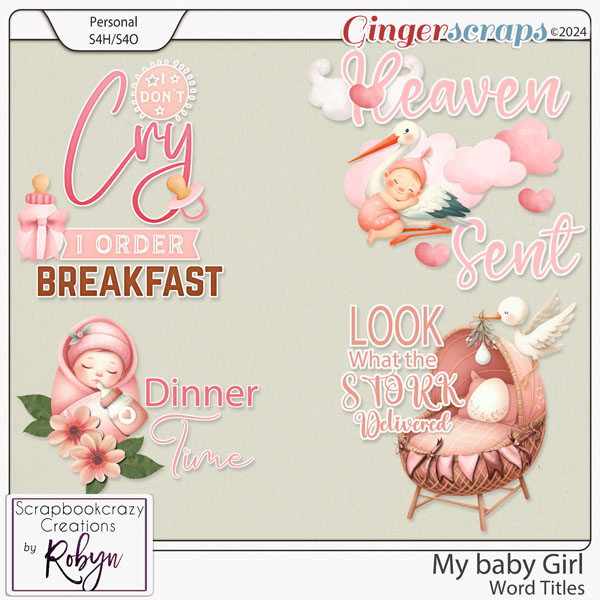 My Baby Girl Word Art Titles by Scrapbookcrazy Creations