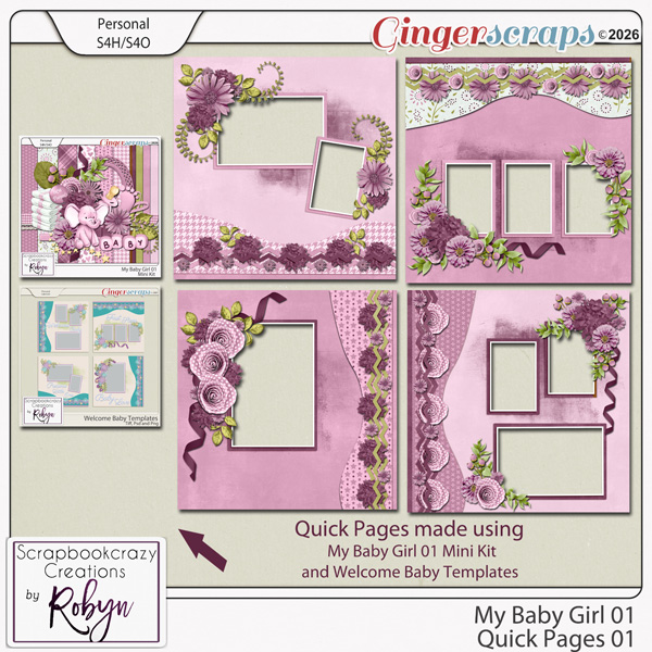 My Baby Girl 01 Quick Pages by ScrapbookcrazyCreations