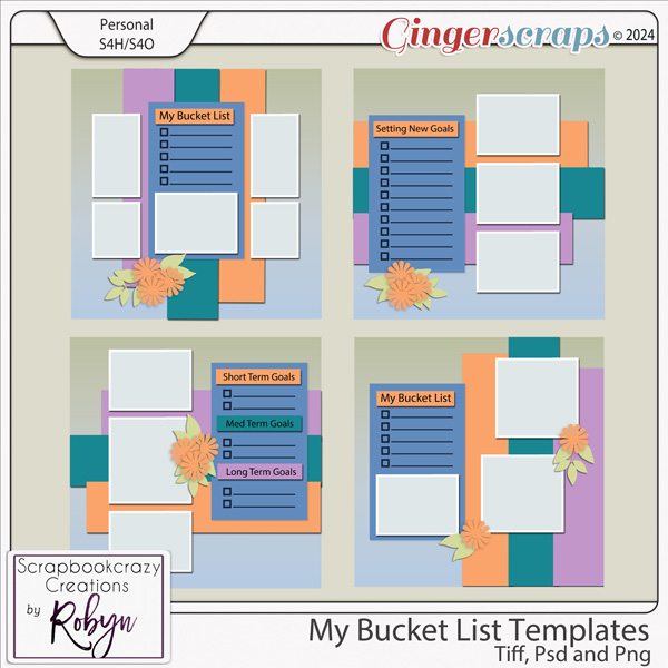 My Bucket List Templates by Scrapbookcrazy Creations