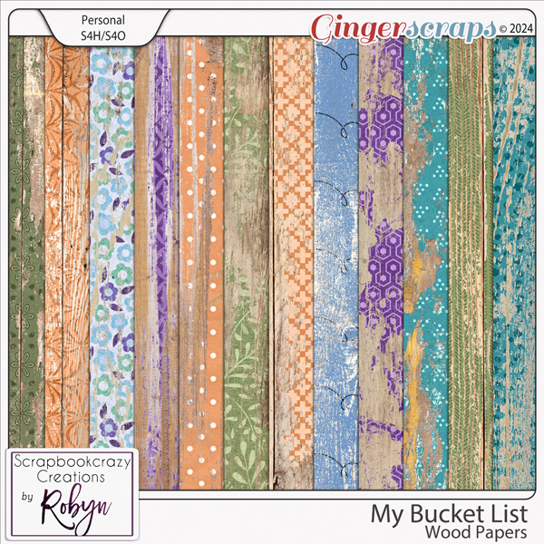 My Bucket List Wood Papers by Scrapbookcrazy Creations