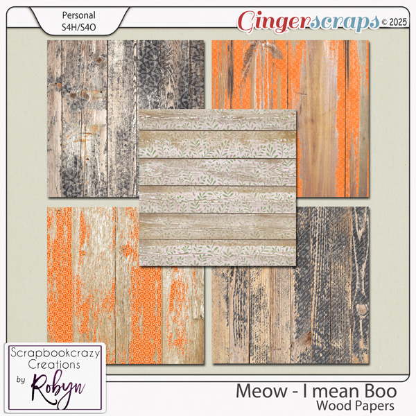 Meow - I mean Boo Wood Papers by Scrapbookcrazy Creations