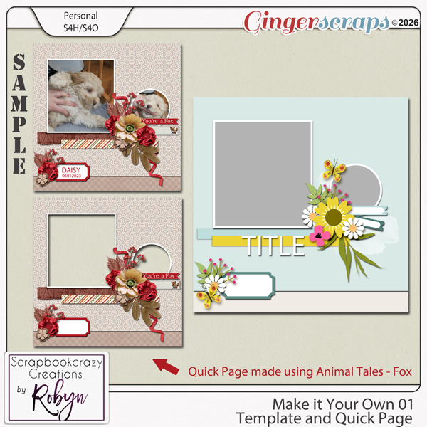 Make it your own 01 Template and Quick Page by Scrapbookcrazy Creations