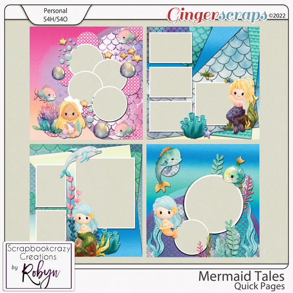 Mermaid Tales Quick Pages by Scrapbookcrazy Creations