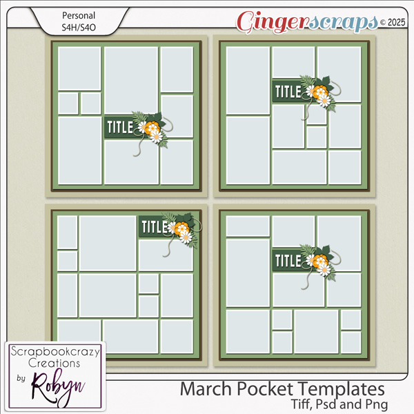 March Pocket Template 01 -04 by Scrapbookcrazy Creations