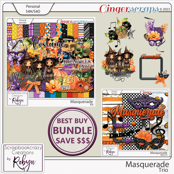Masquerade Trio by Scrapbookcrazy Creations