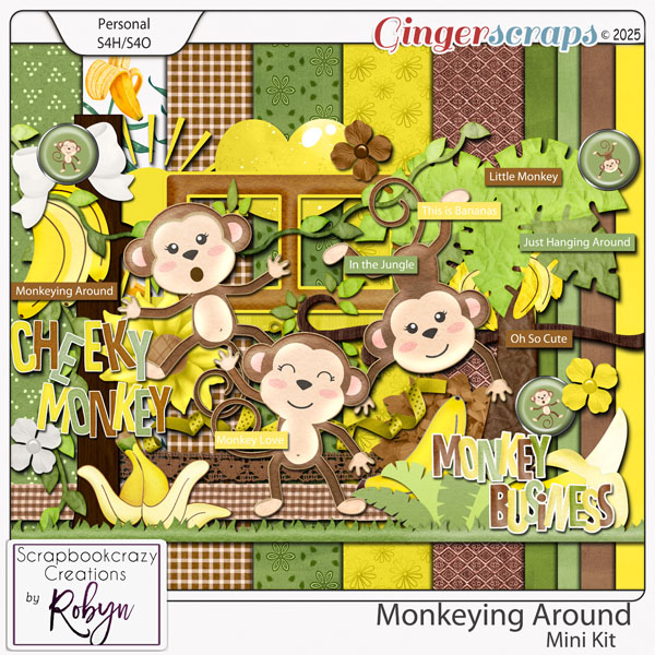 Monkeying Around Mini Kit by Scrapbookcrazy Creations