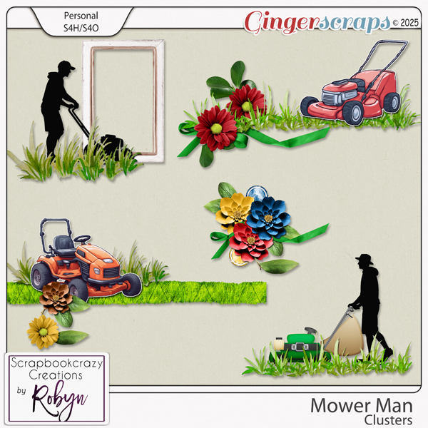 Mower Man Clusters by Scrapbookcrazy Creations
