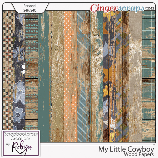 My Little Cowboy Wood Papers by Scrapbookcrazy Creations