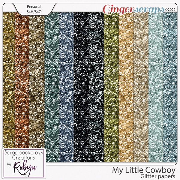 My Little Cowboy Glitter Papers by Scrapbookcrazy Creations