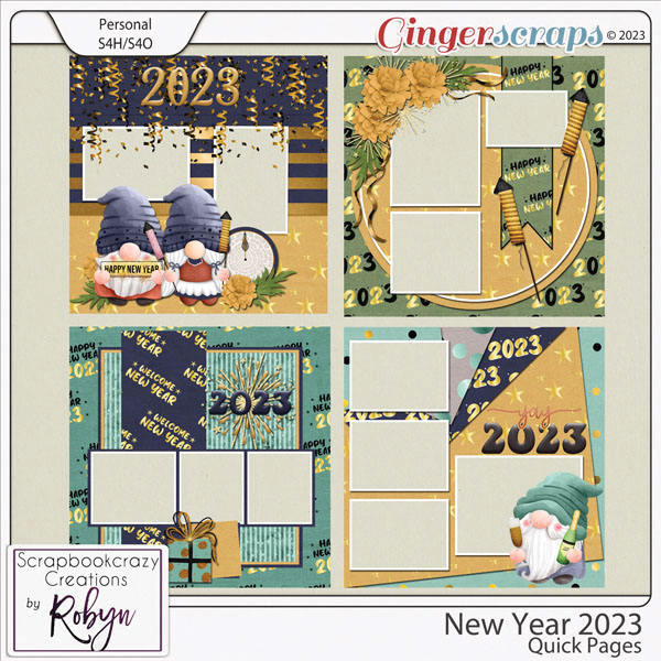 New Year 2023 Quick Pages by Scrapbookcrazy Creations