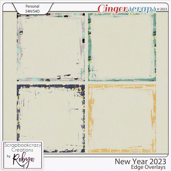 New Year 2023 Edge Overlays by Scrapbookcrazy Creations