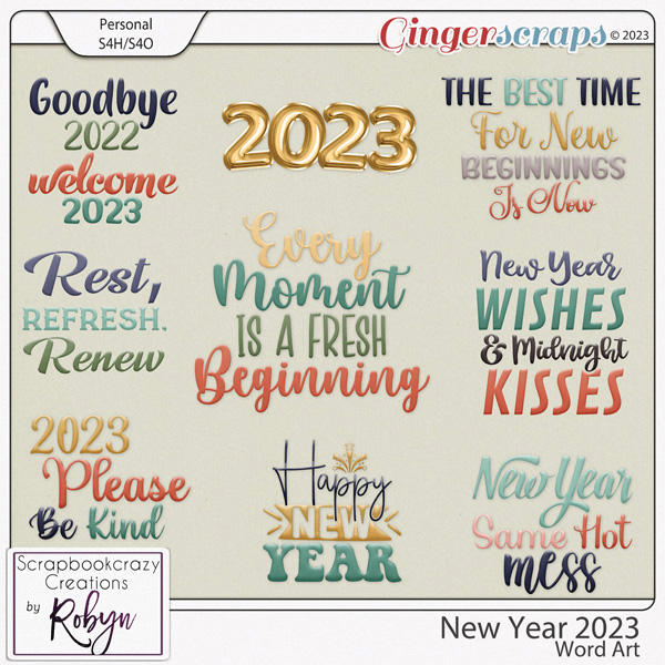 New Year 2023 Word Art by Scrapbookcrazy Creations