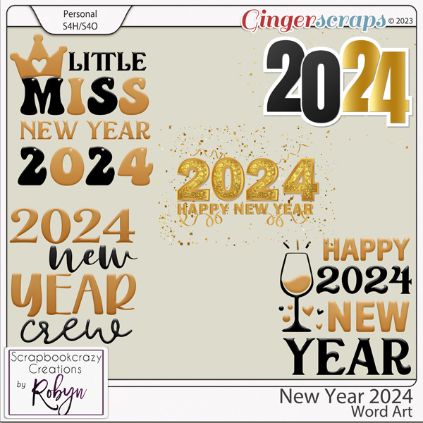 New Year 2024 Word Art by Scrapbookcrazy Creations
