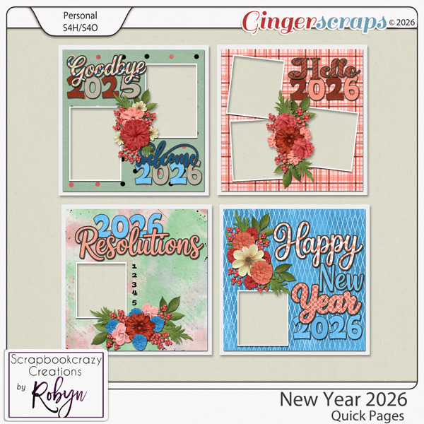 New Year 2026 Quick Pages by Scrapbookcrazy Creations