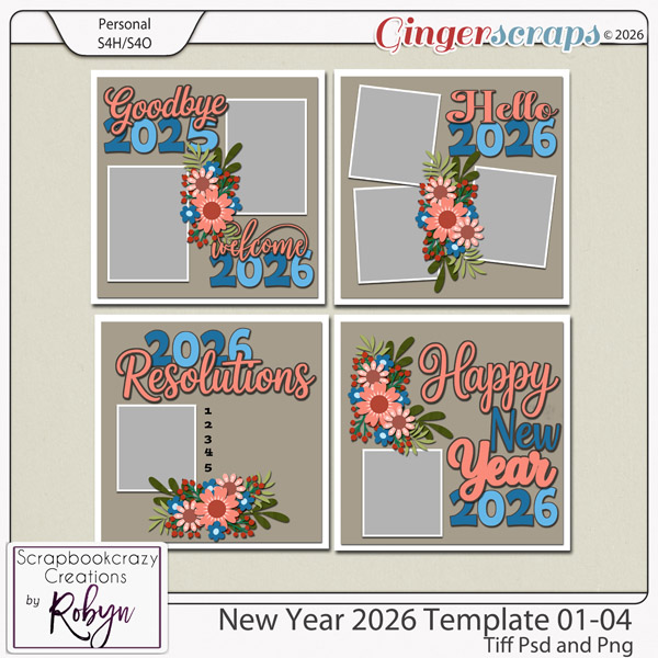 New Year 2026 Templates 01-04 by Scrapbookcrazy Creations