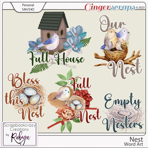 Nest Word Art by Scrapbookcrazy Creations